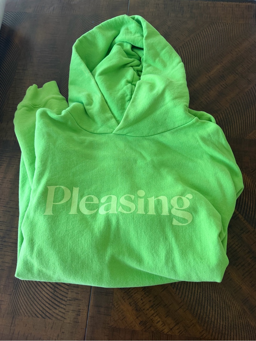 Pleasing Neon Green Hooded Sweatshirt